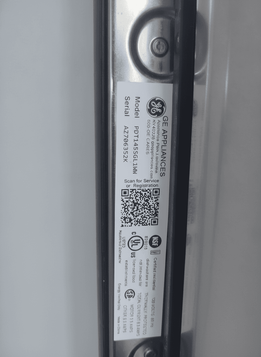 GE Profile PDT145SGL1WW 18in Built-In Dishwasher, White, Used