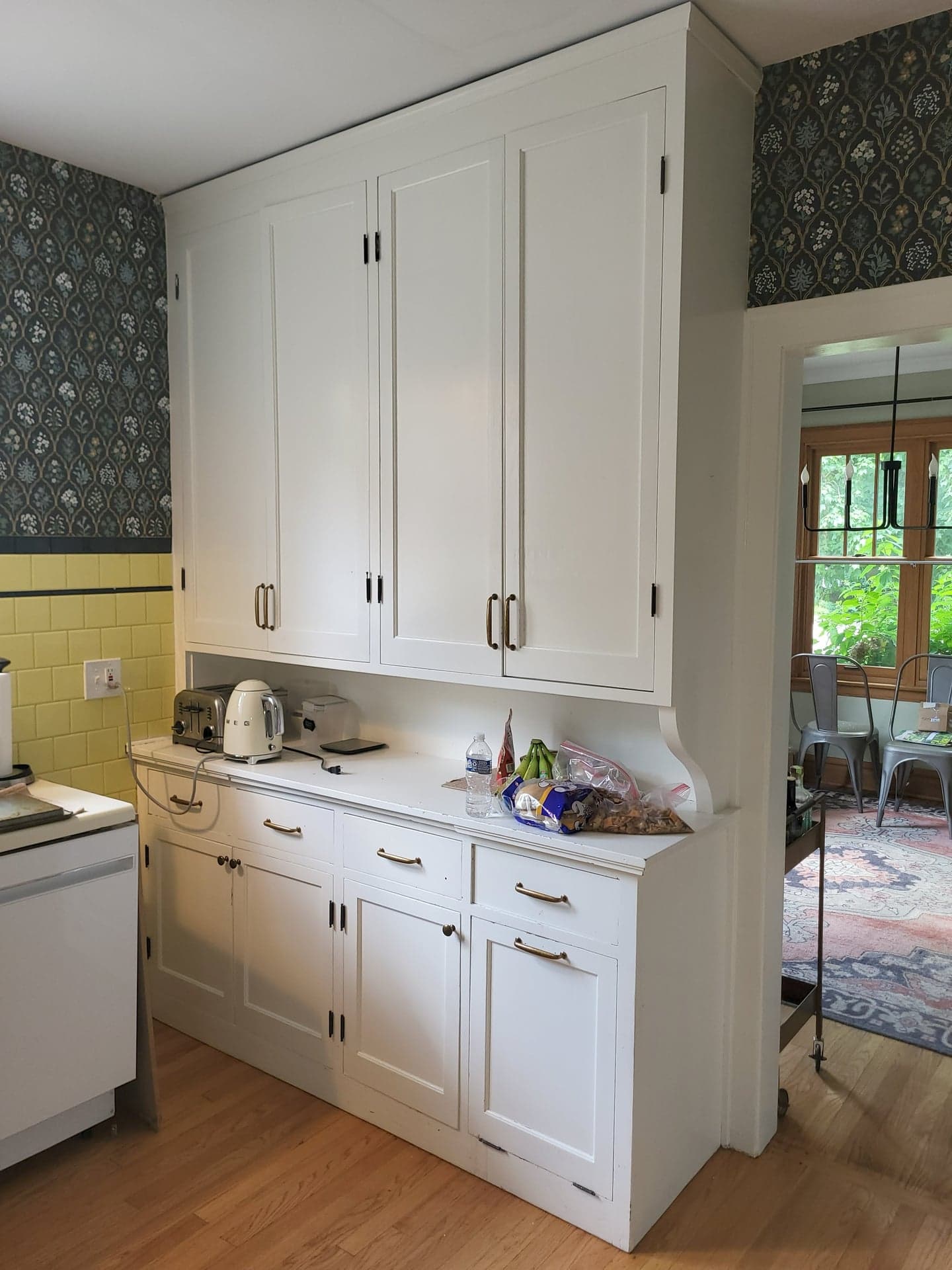 Built-In White Shaker Cabinet Run, Tall, 75w, 21d, 104h-108h